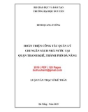 Luận văn Thạc sĩ Quản trị kinh doanh: Hoàn thiện công tác quản lý chi ngân sách nhà nước tại quận Thanh Khê, thành phố Đà Nẵng