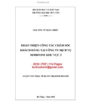 Luận văn Thạc sĩ Quản trị kinh doanh: Hoàn thiện công tác chăm sóc khách hàng tại Công ty Dịch vụ Mobifone khu vực 3