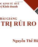 Bài giảng Quản trị rủi ro: Chương 3 - Nguyễn Thế Hùng