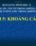 Bài giảng Khoảng cách - Hình học 11 - GV. Trần Thiên