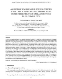 Analysis of spanish social housing policies in the last 16 years and preliminary notes on the applicability of similar solutions to Ho Chi Minh City