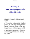 Chương 3 Sinh trưởng và phát triển (Câu 421 - 440)