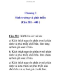 Chương 3 Sinh trưởng và phát triển (Câu 381 - 400 )