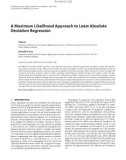 Báo cáo hóa học: A Maximum Likelihood Approach to Least Absolute Deviation Regression