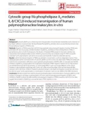 Báo cáo y học: Cytosolic group IVa phospholipase A2 mediates IL-8/CXCL8-induced transmigration of human polymorphonuclear leukocytes in vitro