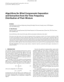 Báo cáo hóa học: Algorithms for Blind Components Separation and Extraction from the Time-Frequency Distribution of Their Mixture