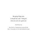 Bài giảng Nhập môn Lí thuyết xác suất - thống kê (Dành cho sinh viên ngành toán) - Ngô Hoàng Long