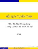 Bài giảng Hồi quy tuyến tính - PGS. TS. Ngô Hoàng Long