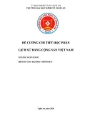 Đề cương chi tiết học phần Lịch sử đảng cộng sản Việt Nam (Hệ đào tạo Đại học – Ngành: Tài chính - Ngân hàng) - Trường Đại học Kinh tế Nghệ An