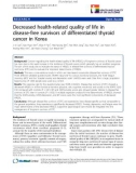 báo cáo khoa học: Decreased health-related quality of life in disease-free survivors of differentiated thyroid cancer in Korea