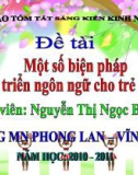 Đề tài: Một số biện pháp phát triển ngôn ngữ cho trẻ 3 tuổi