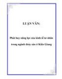 Luận văn tốt nghiệp: Phát huy năng lực của kinh tế tư nhân trong ngành thủy sản ở Kiên Giang