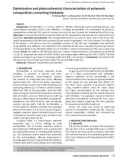 Optimization and physicochemical characterization of polymeric nanoparticles containing tinidazole