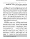 Suicidal ideation and adverse experiences among adolescents with their separated/divorced parents in Hue city