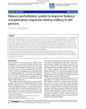 Báo cáo khoa hoc: Balance perturbation system to improve balance compensatory responses during walking in old persons