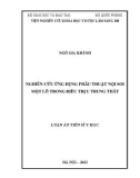 Luận án Tiến sĩ Y học: Nghiên cứu ứng dụng phẫu thuật nội soi một lỗ trong điều trị u trung thất