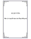 LUẬN VĂN: Địa vị và quyền hạn của tổng thống mỹ