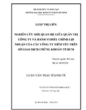 Luận văn Thạc sĩ Kinh tế: Nghiên cứu mối quan hệ giữa quản trị công ty và hành vi điều chỉnh lợi nhuận của các công ty niêm yết trên Sở giao dịch Chứng khoán Tp.HCM