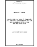 Luận án Tiến sĩ Hóa học: Nghiên cứu cấu trúc và tính chất của một số cluster silicon pha tạp kim loại bằng phương pháp hóa học tính toán