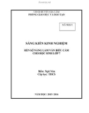 Sáng kiến kinh nghiệm THCS: Rèn kỹ năng làm văn biểu cảm cho học sinh lớp 7