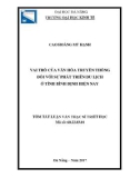 Tóm tắt Luận văn Thạc sĩ Triết học: Vai trò của văn hóa truyền thống đối với sự phát triển du lịch ở tỉnh Bình Định hiện nay