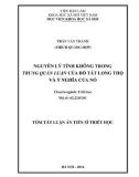 Tóm tắt Luận án Tiến sĩ Triết học: Nguyên lý Tính Không trong Trung Quán Luận của Bồ Tát Long Thọ và ý nghĩa của nó