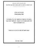 Tóm tắt Luận án Tiến sĩ Triết học: Vai trò của các Thiền sư trong văn hóa Đại Việt thời Lý - Trần và ý nghĩa đối với Việt Nam hiện nay