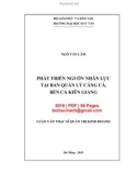 Luận văn Thạc sĩ Quản trị kinh doanh: Phát triển nguồn nhân lực tại Ban quản lý Cảng cá, Bến cá Kiên Giang