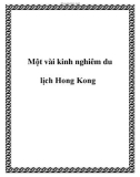 Một vài kinh nghiêm du lịch Hong Kong