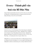 Evora - Thành phố văn hoá của Bồ Đào Nha