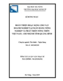 Tóm tắt luận văn Thạc sĩ Tài chính ngân hàng: Hoàn thiện hoạt động cho vay doanh nghiệp tại Ngân hàng Nông nghiệp và Phát triển Nông thôn Việt Nam - Chi nhánh tỉnh Quảng Bình