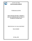 Tóm tắt luận văn Thạc sĩ Kế toán: Phân tích doanh thu, chi phí và kết quả kinh doanh tại Công ty cổ phần Ô tô Sông Hàn