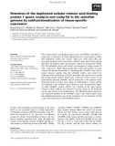 Báo cáo khoa học: Retention of the duplicated cellular retinoic acid-binding protein 1 genes (crabp1a and crabp1b) in the zebraﬁsh genome by subfunctionalization of tissue-speciﬁc expression