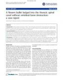 Báo cáo y học: A firearm bullet lodged into the thoracic spinal canal without vertebral bone destruction: a case report