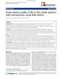 báo cáo khoa học: Vision-related quality of life in first stroke patients with homonymous visual field defects