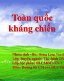 Báo cáo: Toàn quốc kháng chiến