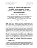 Báo cáo sinh học: Genotype by environment interaction for adult body weights of shrimp Penaeus vannamei when grown at low and high densities