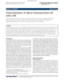 Báo cáo hóa học: Characterization of silicon heterojunctions for solar cells