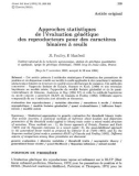 Báo cáo sinh học: Approches statistiques de l'évaluation génétique des reproducteurs pour des caractères binaires à seuils