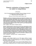 Báo cáo sinh học: Genetic evaluation of horses based on ranks in competitions