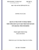 Tóm tắt Luận văn Thạc sĩ Quản lý công: Quản lý nhà nước về hoạt động tiếp công dân tại UBND huyện Yên Khánh, tỉnh Ninh Bình