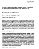 báo cáo khoa học: Growth characteristics and lipid distribution in two lines of chicken selected for low or high abdominal fat