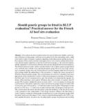 Báo cáo sinh học: Should genetic groups be ﬁtted in BLUP evaluation? Practical answer for the French AI beef sire evaluation