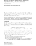 Báo cáo hóa học: POSITIVE SOLUTIONS OF FUNCTIONAL DIFFERENCE EQUATIONS WITH p-LAPLACIAN OPERATOR