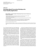 Báo cáo hóa học: Editorial Emerging Signal Processing Techniques for Power Quality Applications