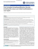 Báo cáo y học: Post-transplant lymphoproliferative disorder involving the ovary as an initial manifestation: a case report