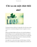 Chỉ xa em một chút thôi nhé