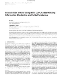 Báo cáo hóa học: Construction of Rate-Compatible LDPC Codes Utilizing Information Shortening and Parity Puncturing