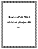 Chùa Liên Phái: Một di tích lịch sử giá trị của Hà Nội