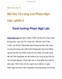 Kiến thức lớp 10 Bài thơ Tỏ Lòng của Phạm Ngũ Lão –tìm hiểu về tác giả